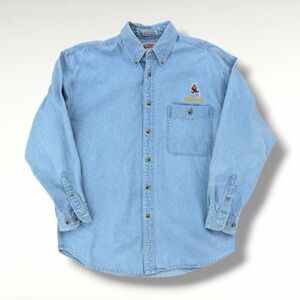 Vintage 90s Nutmeg Arizona State University ASU Denim Button Up Shirt Size M/L